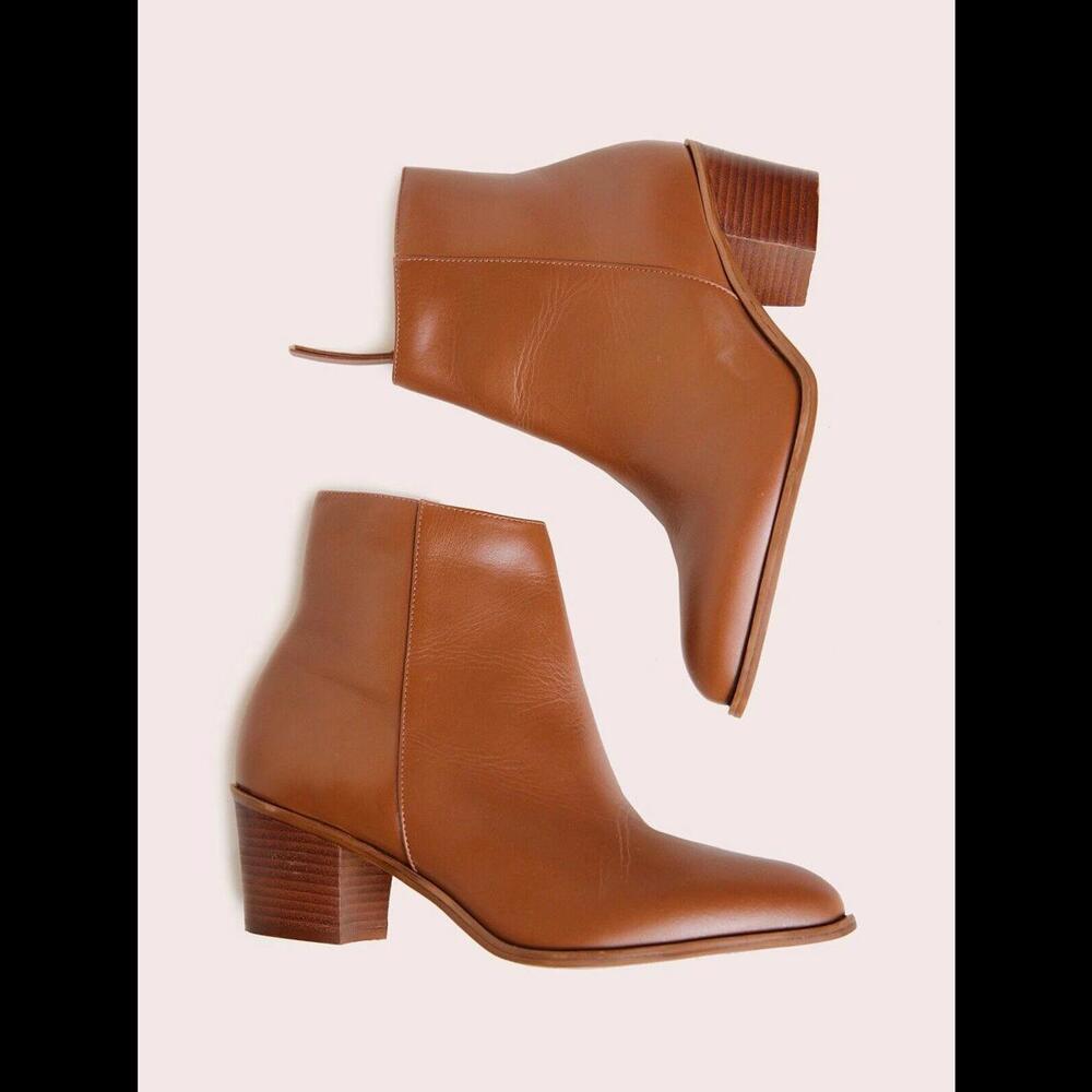 Anthropologie Able Nikki Brown Ankle Boots New - Picture 4 of 12
